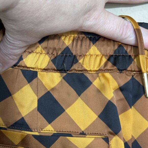 NEW Scotch & Soda Mid Rise Plaid Checkered Navy Gold Pants Womens Size XS Preppy - Picture 14 of 14